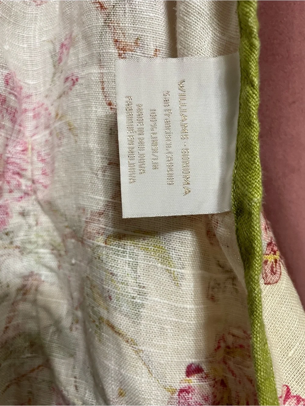 Williams Sonoma Floral Ruffled Apron with Green Trim